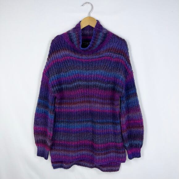 Hatch Maternity Women's Turtleneck Chunky Wool Blend Sweater Size 2 / 8 Purple - Picture 2 of 15